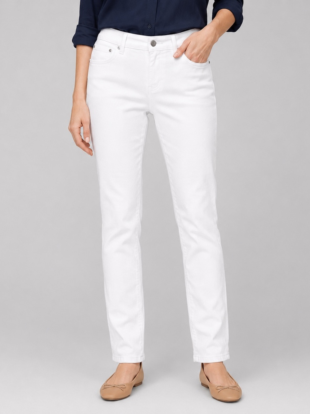 Kenneth Cole Reaction White Straight Leg Jeans Size 10 Stretch Denim